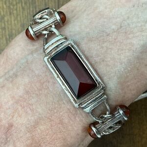 Sterling Amber Bracelet and Earrings Set